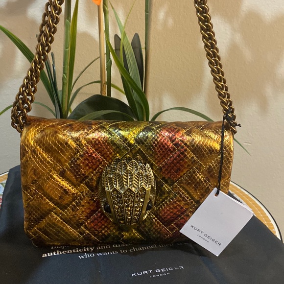 kurt Geiger London Mini Kensington Snake Embossed Leather Convertible Crossbody - Picture 5 of 13